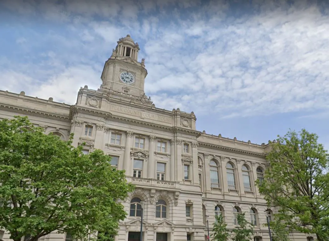The Polk County Courthouse in Des Moines, Iowa. (Screenshot/Google Maps)