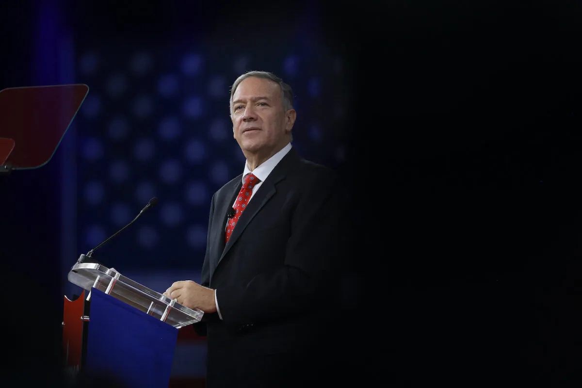 Former U.S. Secretary of State Mike Pompeo speaks during the Conservative Political Action Conference (CPAC) at The Rosen Shingle Creek in Orlando, Fla. on Feb. 25, 2022. (Joe Raedle/Getty Images)