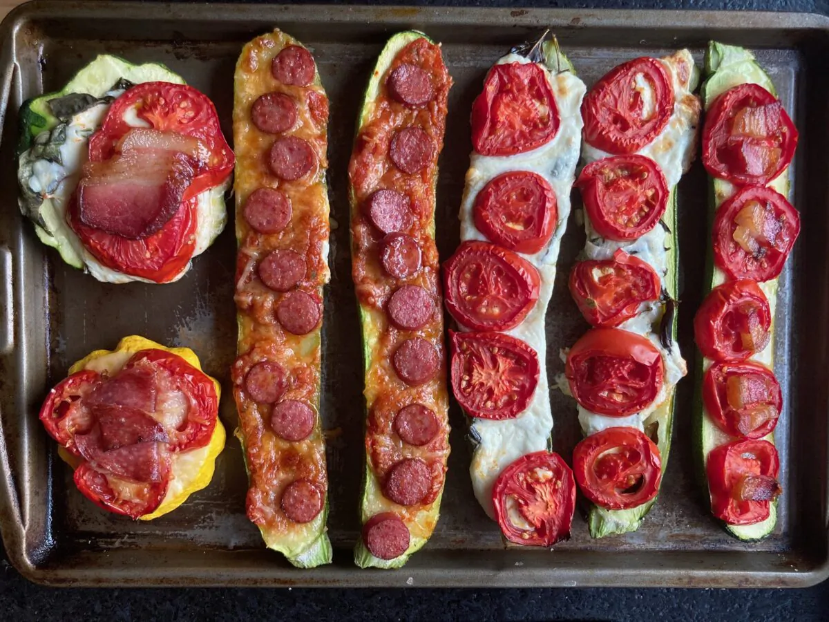 Move over, cauliflower crust. Zucchini makes a versatile base for your favorite pizza toppings. (Ari LeVaux)