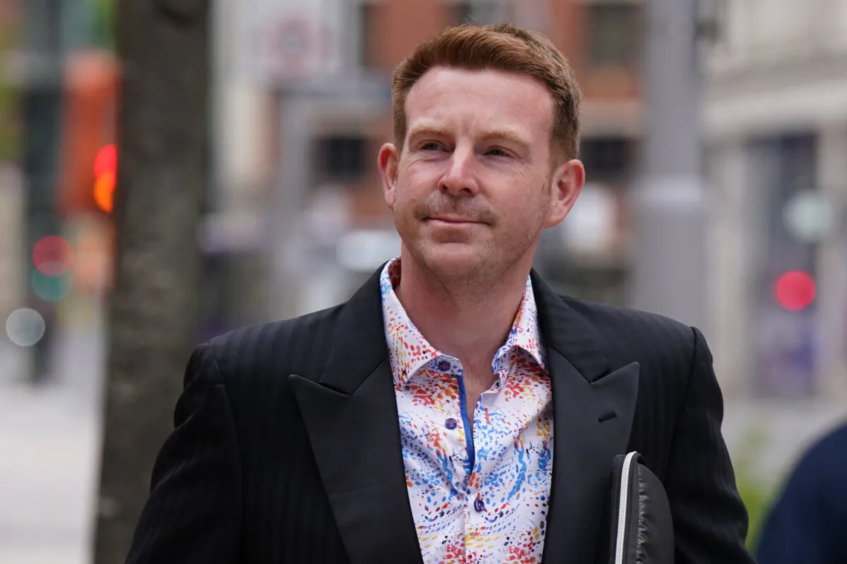 Ex BBC local radio DJ Alex Belfield outside Nottingham Crown Court on Sept. 16, 2022. (PA Wire/PA Images/Jacob King)