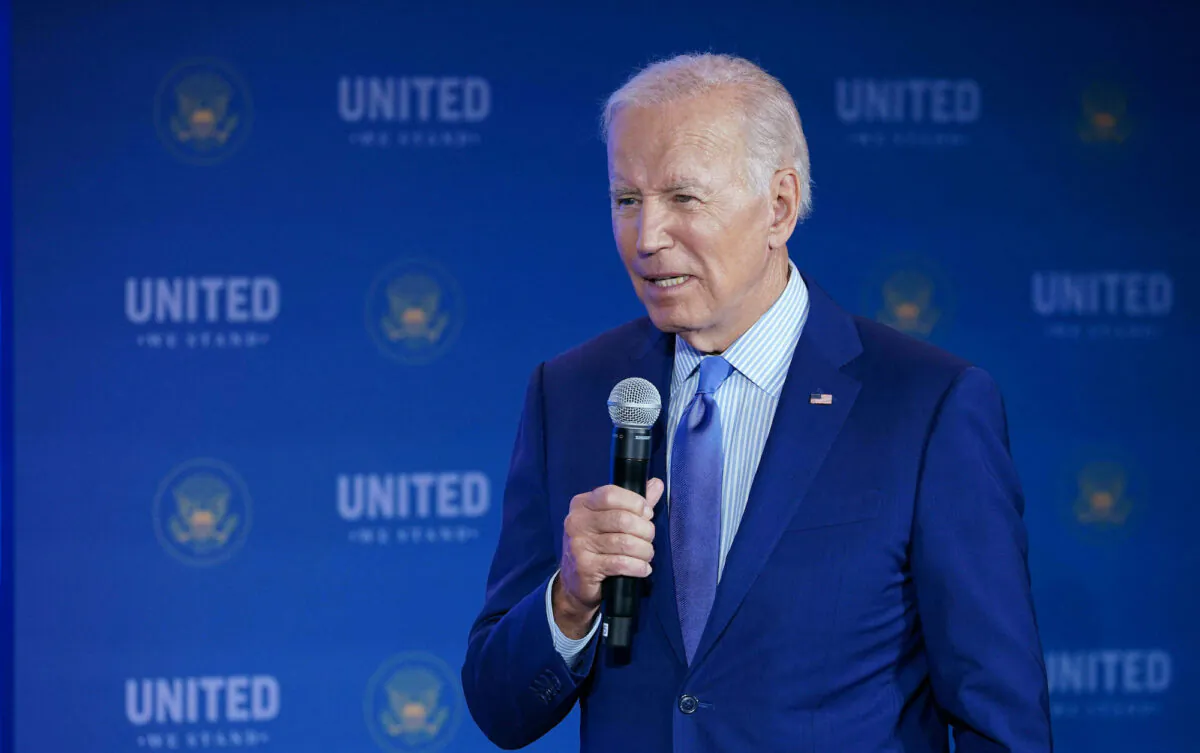 President Joe Biden delivers a keynote speech at the United We Stand Summit at the White House in Washington, Sept. 15, 2022. (Mandel Ngan/AFP via Getty Images)