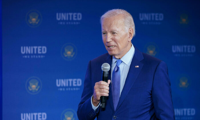 President Joe Biden delivers a keynote speech at the United We Stand Summit at the White House in Washington, Sept. 15, 2022. (Mandel Ngan/AFP via Getty Images)