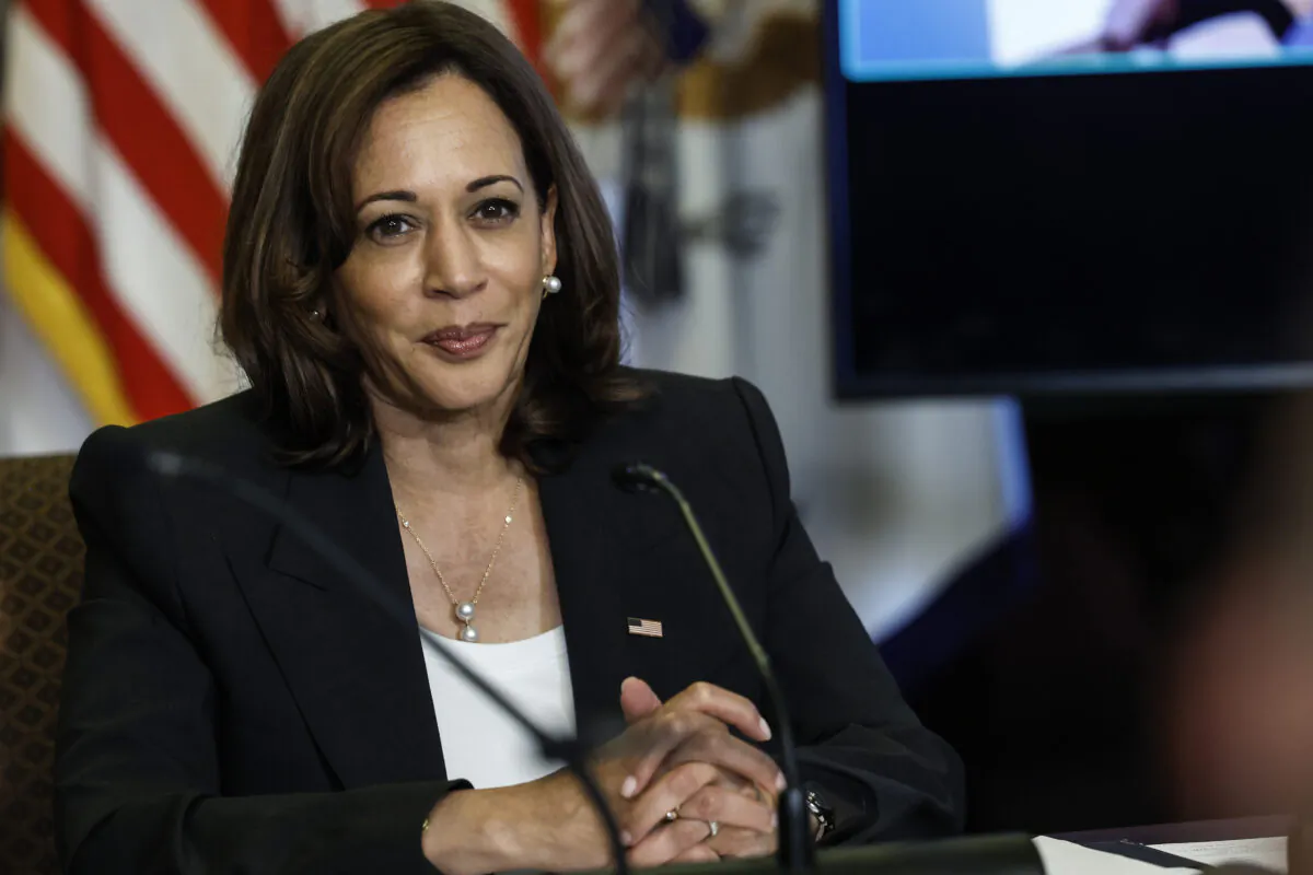 Vice President Kamala Harris listens during a meeting in the Eisenhower Executive Office Building in Washington, on Sept. 12, 2022. (Anna Moneymaker/Getty Images)