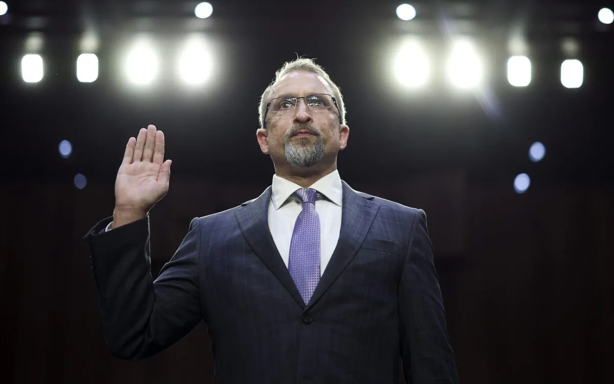 Peiter “Mudge” Zatko, former head of security at Twitter, is sworn in before the Senate Judiciary Committee in Washington on Sept. 13, 2022. (Kevin Dietsch/Getty Images)