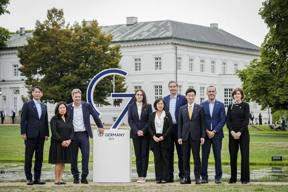 G7 Trade Ministers meet at Neuhardenberg in East Berlin on Sept. 14, 2022. (Kay Nietfeld/AP)