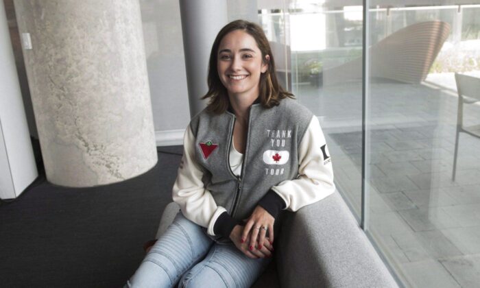 Figure skater Kaetlyn Osmond poses for a photo at the Entertainment One office in Toronto, July, 10, 2018. (The Canadian Press/Marta Iwanek)
