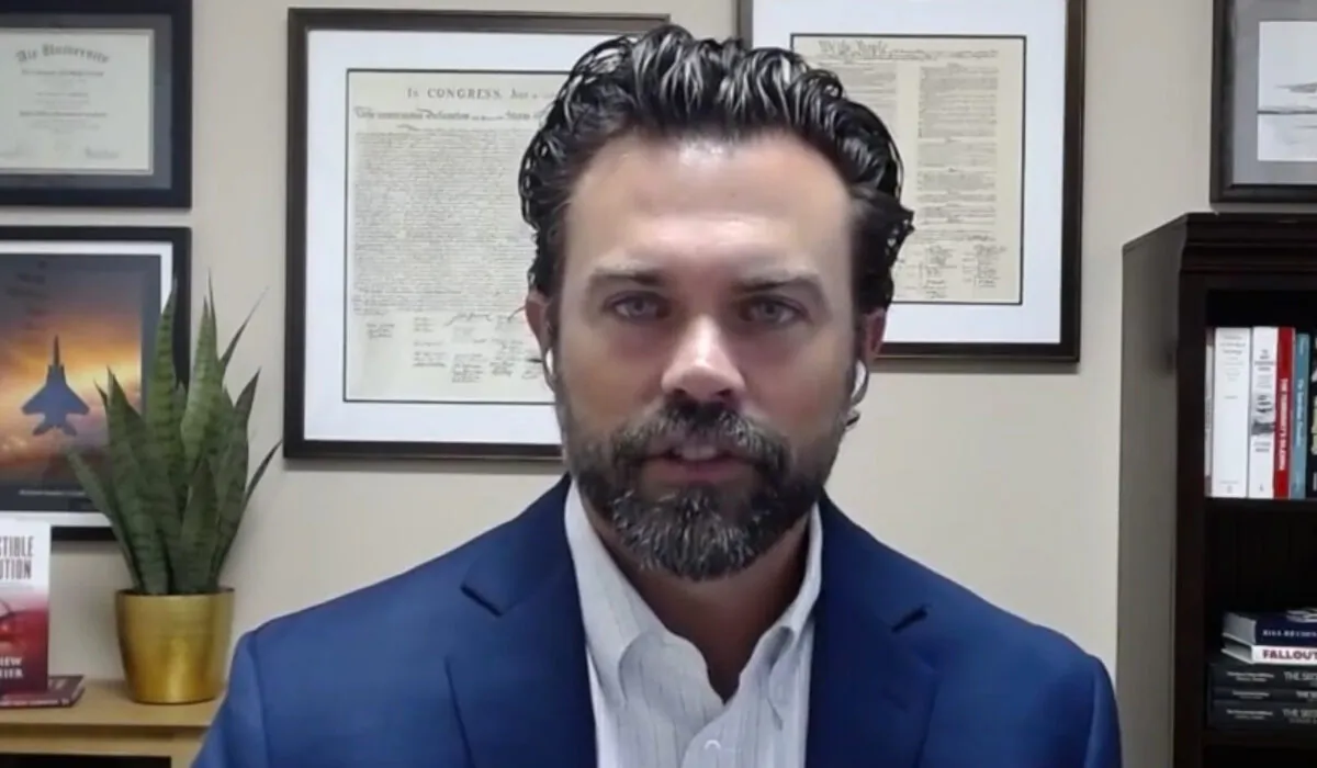 Matt Lohmeier, former Space Force Lt. Colonel, in an interview with NTD's Steve Lance on "Capitol Report", on Sept. 15, 2022. (Screenshot via NTD video)