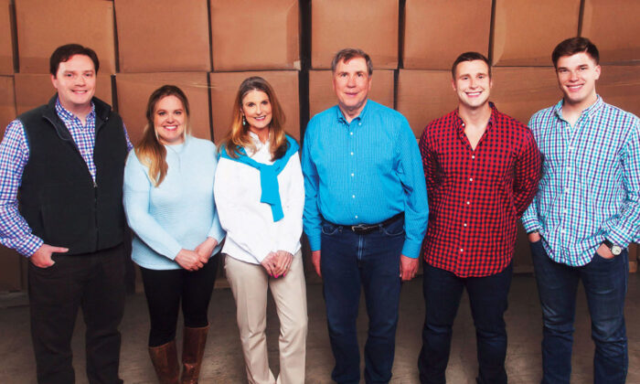 The Leach family of the Ada, Oklahoma-based pillow maker, Leachco. Founder Jamie Leach is third from the left. (Photo courtesy of Leachco)