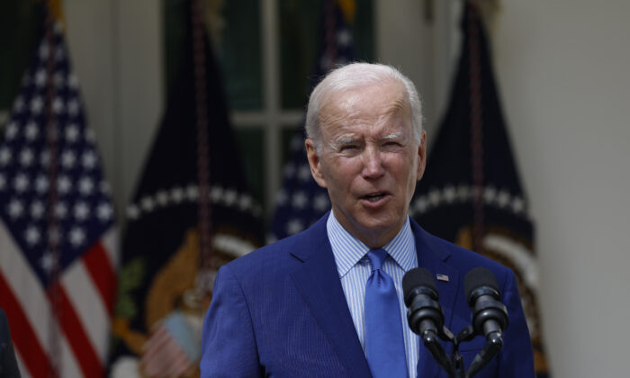 U.S. President Joe Biden speaks during an event in the Rose Garden of the White House in Washington on Sept. 15, 2022. (Anna Moneymaker/Getty Images)