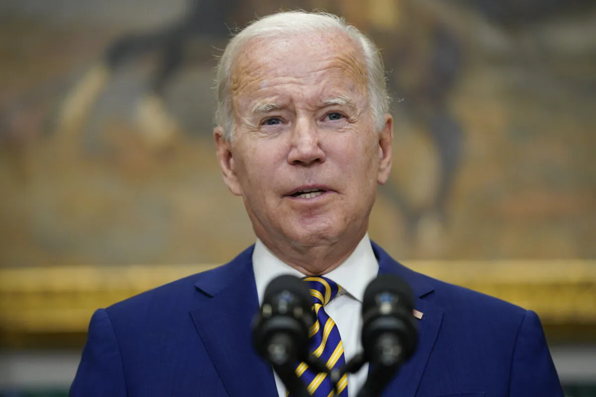 President Joe Biden speaks in the Roosevelt Room of the White House in Washington on Aug. 24, 2022. (Evan Vucci/AP Photo)