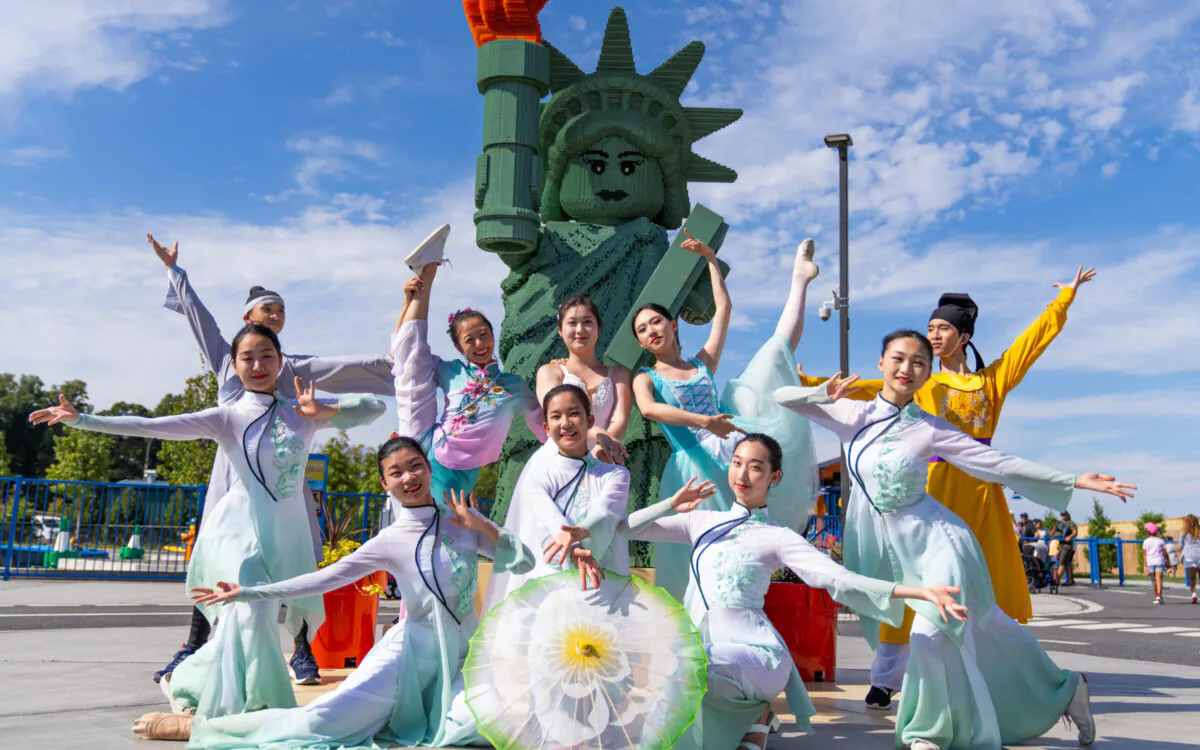 Fei Tian College Middletown dance students perform classical Chinese dance 'A Midsummer Drizzle' at the LEGOLAND New York 'Celebration of the Arts on September 10, 2022. (Courtesy of Fei Tian College Dance Department)
