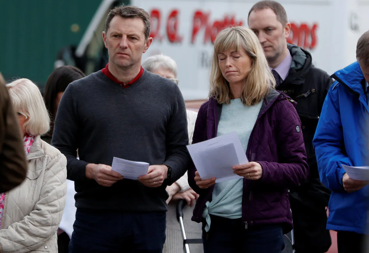 Kate and Gerry McCann attend a service to mark the 11th anniversary of the disappearance of their daughter Madeleine from a holiday flat in Portugal, near her home in Rothley, Britain, on May 3, 2018. (Darren Staples/Reuters)