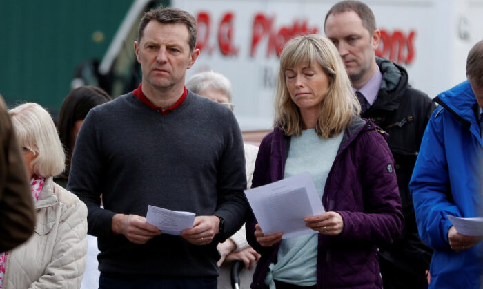 Kate and Gerry McCann attend a service to mark the 11th anniversary of the disappearance of their daughter Madeleine from a holiday flat in Portugal, near her home in Rothley, Britain, on May 3, 2018. (Darren Staples/Reuters)