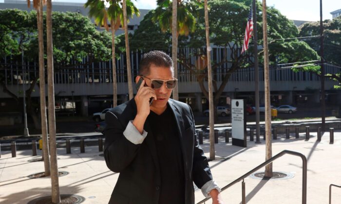 Stewart Olani Stant walks into U.S. District Court in Honolulu, Hawaii on Sept. 19, 2022. (Audrey McAvoy/AP Photo)