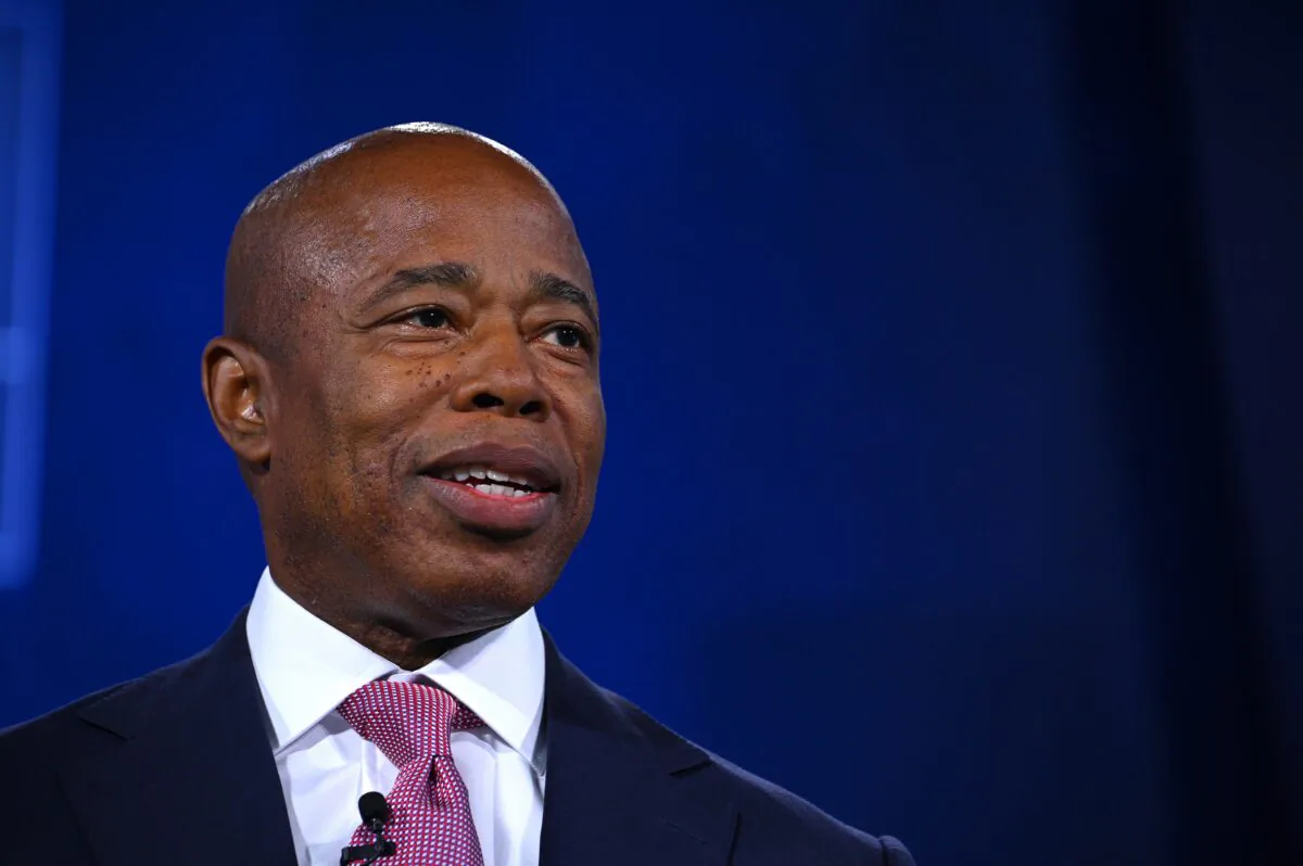 Eric Adams, mayor of New York City, speaks on stage during The 2022 Concordia Annual Summit at Sheraton New York in New York City on Sept. 19, 2022. (Riccardo Savi/Getty Images for Concordia Summit)