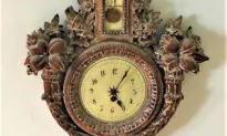 Hanging Wall Clock/thermometer Is Louis XV Style