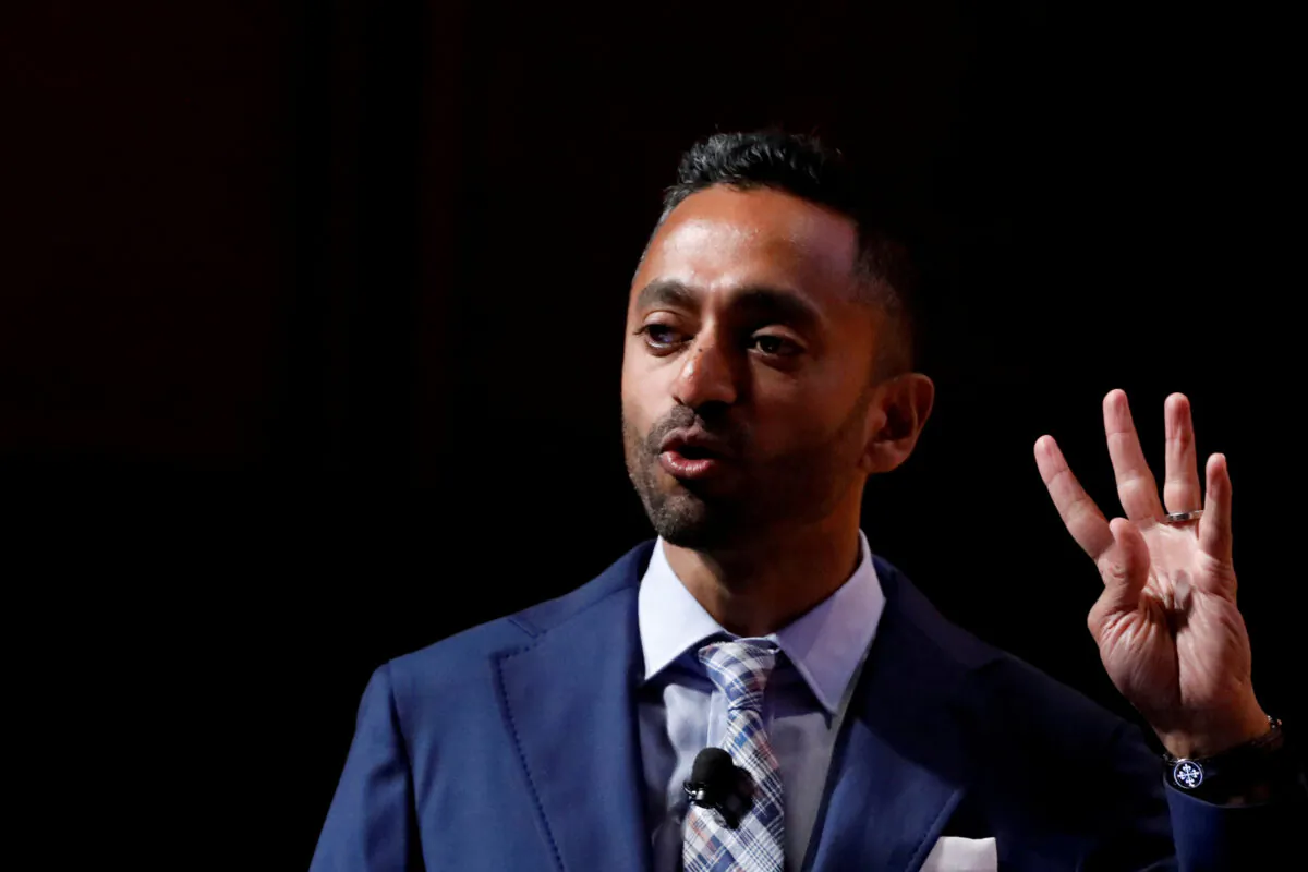 Chamath Palihapitiya, founder and CEO of Social Capital, speaks during the Sohn Investment Conference in New York on May 8, 2017. (Brendan McDermid/Reuters)