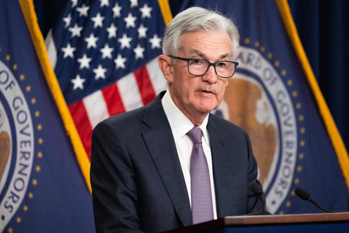 Federal Reserve Board Chairman Jerome Powell speaks during a news conference in Washington, on Sept. 21, 2022. (Saul Loeb/AFP via Getty Images)