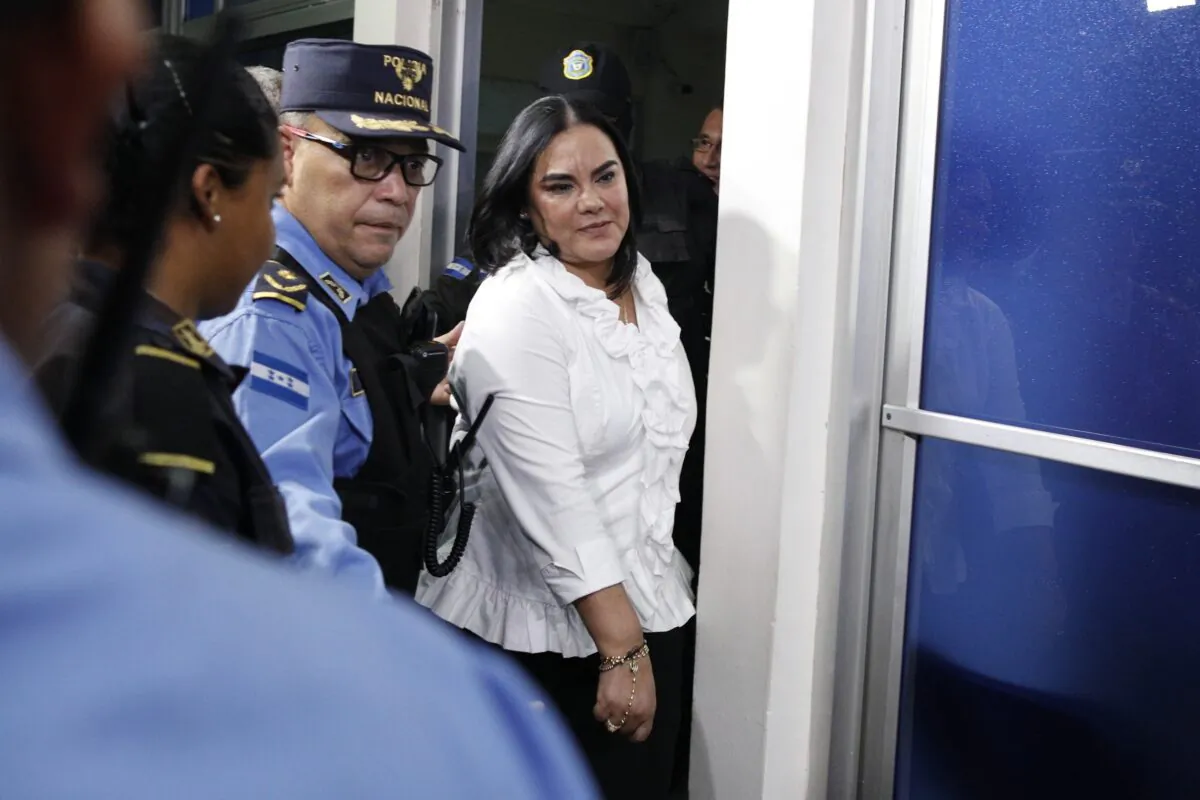 Former Honduran First Lady Rosa Elena Bonilla de Lobo leaves court after her conviction on corruption charges in Tegucigalpa, Honduras, on Aug. 20, 2019. (Elmer Martinez/AP Photo)