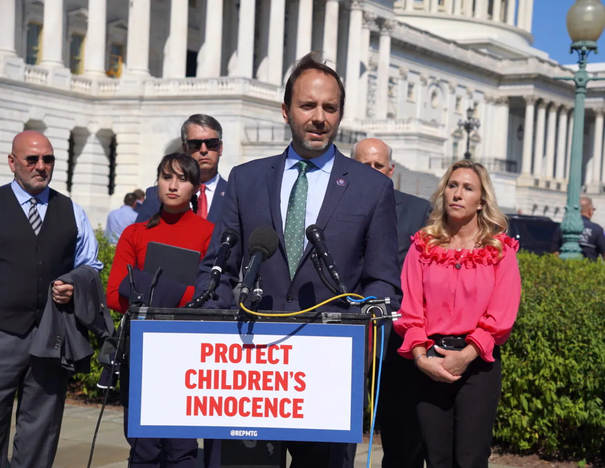 Rep. Lance Gooden (R-Texas) is pictured at the Protect Children's Innocence press event outside the U.S. Capitol in Washington on Sept. 20, 2022. (Terri Wu/The Epoch Times)