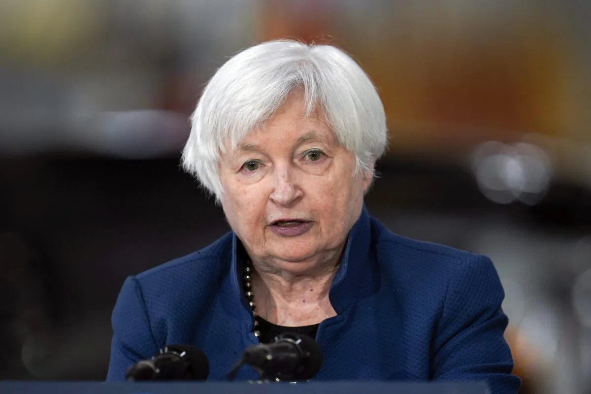 Treasury Secretary Janet Yellen speaks in Dearborn, Mich., on Sept. 8, 2022. (Paul Sancya/AP Photo)