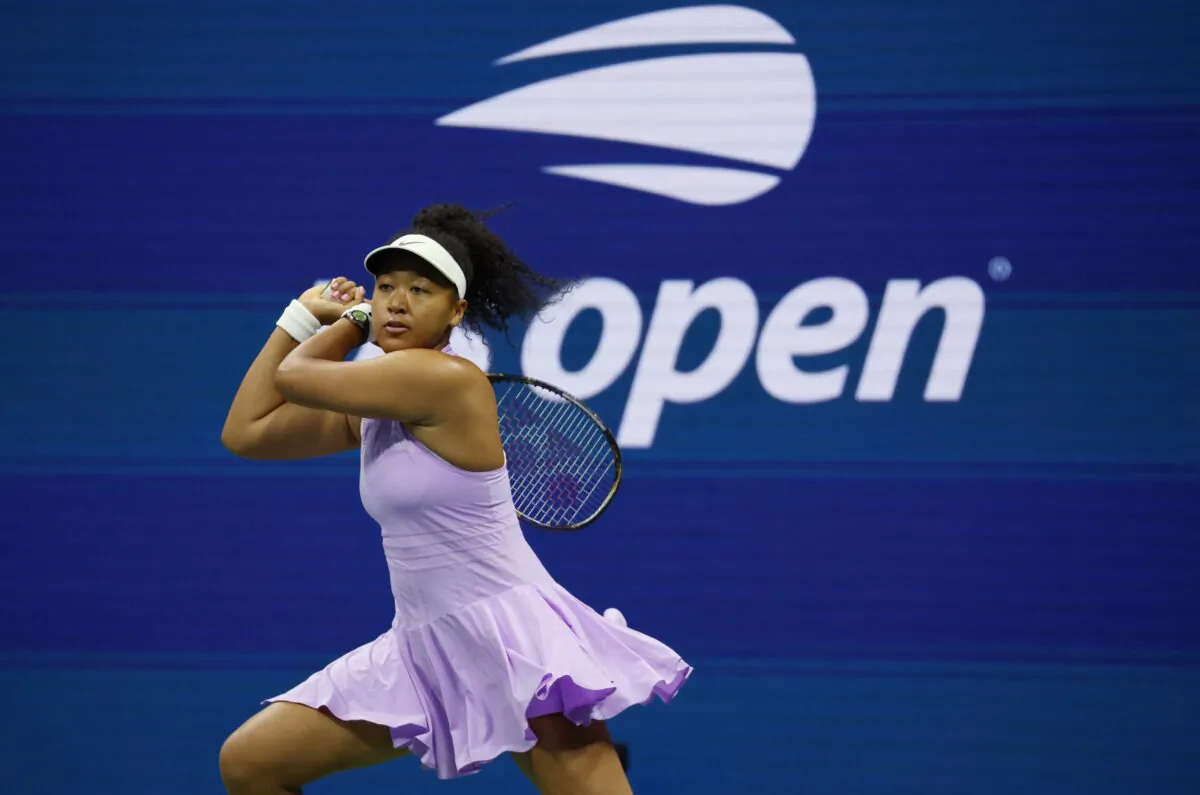 Japan's Naomi Osaka in action during her first round match against Danielle Collins of the U.S. Open in Flushing Meadows, New York on Aug. 30, 2022. (Shannon Stapleton/Reuters)