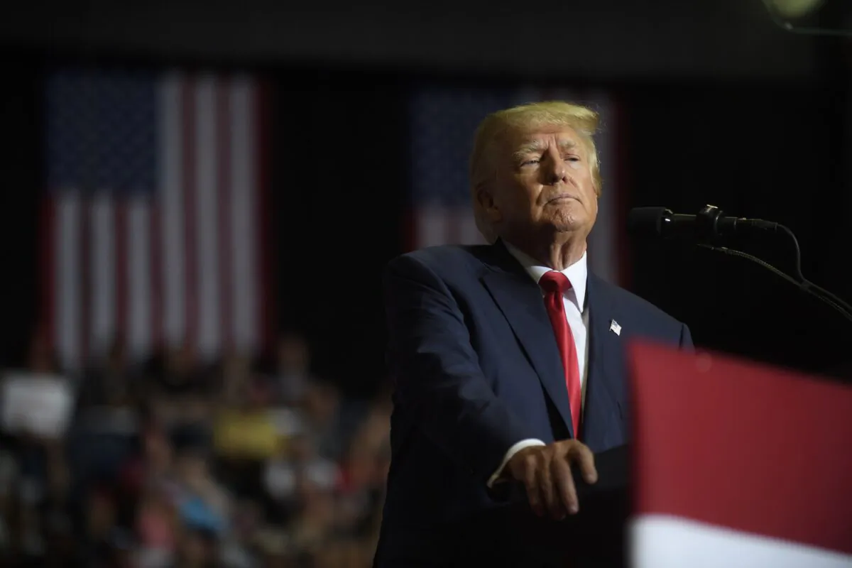 Former President Donald Trump speaks at a rally in Youngstown, Ohio, on Sept. 17, 2022. (Jeff Swensen/Getty Images)