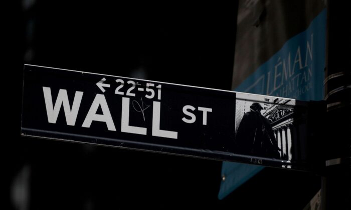 A Wall St. sign is seen near the New York Stock Exchange (NYSE) in New York City on Sept. 17, 2019. (Brendan McDermid/Reuters)