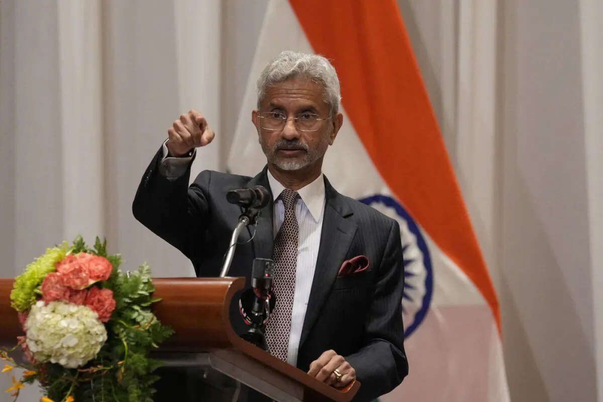 India's Foreign Minister Subrahmanyam Jaishankar answers a question from a reporter during a press conference in Bangkok, Thailand, Aug. 17, 2022. (The Canadian Press/AP-Sakchai Lalit)