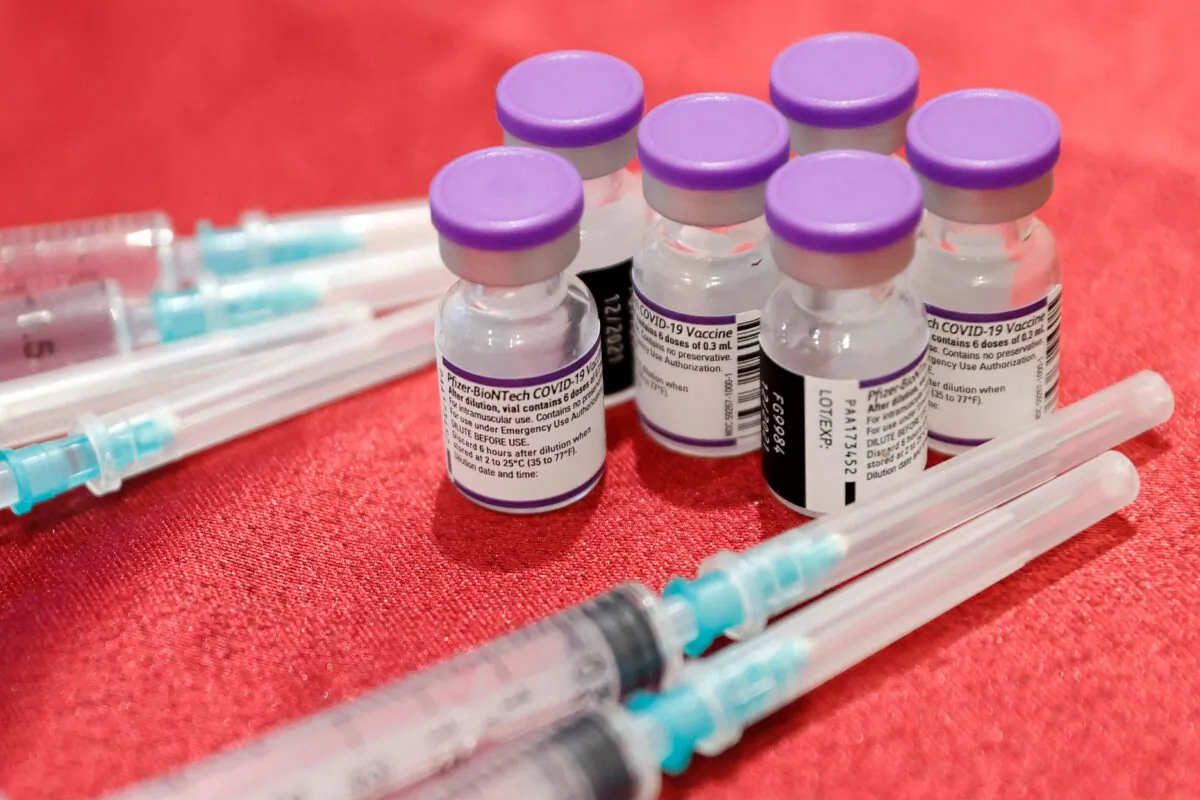 Syringes and vials of the Pfizer-BioNTech COVID-19 vaccine in Netanya, Israel, on Jan. 5, 2022. (Jack Guez/AFP via Getty Images)