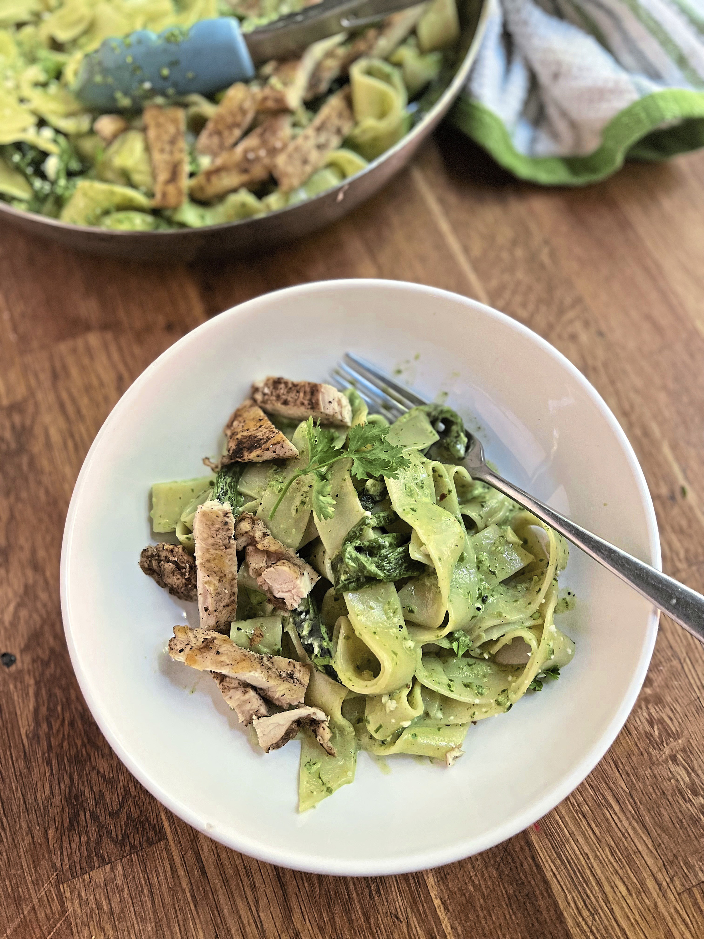 Pappardelle in a spicy poblano cream sauce