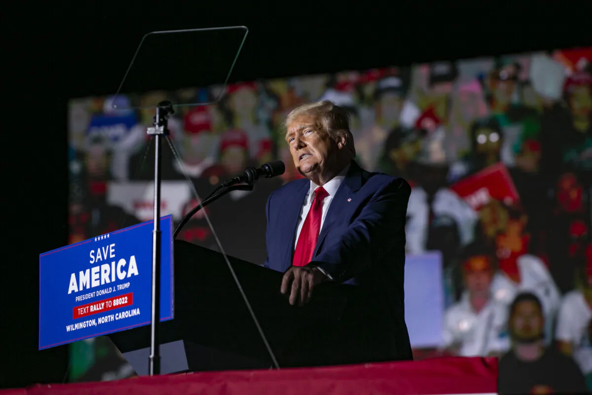 Former President Donald Trump speaks at a rally in Wilmington, North Carolina, on Sept. 23, 2022. (Allison Joyce/Getty Images)