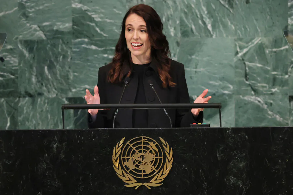Prime Minister of New Zealand Jacinda Ardern speaks at the 77th session of the U.N. General Assembly at U.N. headquarters in New York on Sept. 23, 2022. (Michael M. Santiago/Getty Images)