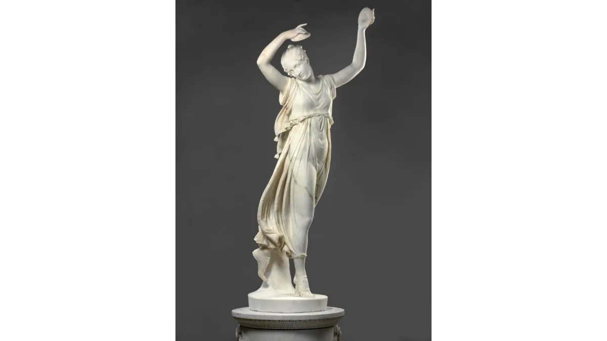 "Dancing Girl With Cymbals," 1809 or 1812, by Antonio Canova. Marble; 6 feet, 9 inches tall. Sculpture Collection and Museum of Byzantine Art at the Bode Museum, State Museums of Berlin, in Germany. (Antje Voigt/CC BY-NC-SA 4.0)