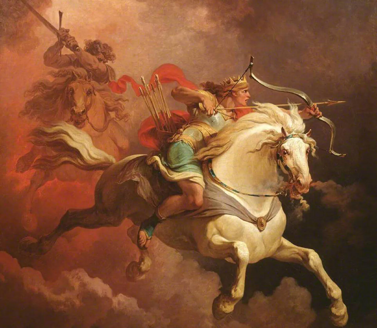 In the ballad, the White Horse symbolizes the keeping of religious faith pure and fervent. “The Vision of the White Horse,” 1798, by Philip James de Loutherbourg. Oil on canvas. Tate, London. (Public Domain)