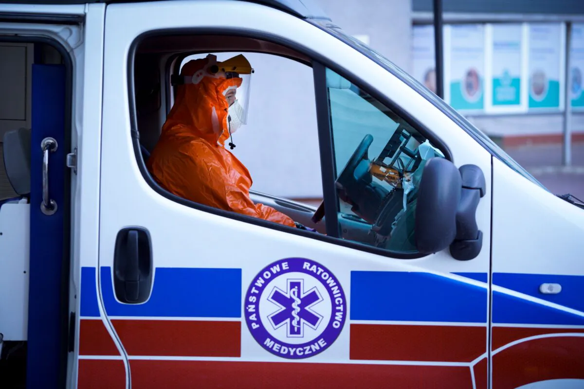 File photo of an ambulance in Poland on March 24, 2020. (Jaap Arriens/AFP via Getty Images) 