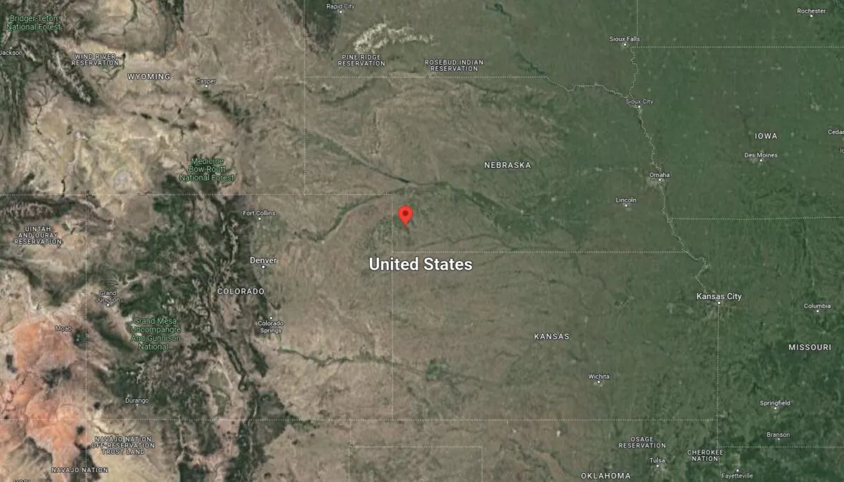Location of the Champion community in Chase County, Neb., in 2022. (Google Maps/Screenshot via The Epoch Times)