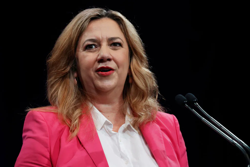 Queensland Premier Annastacia Palaszczuk speaks during a Labor Campaign Rally in Brisbane, Australia on May 15, 2022. (Lisa Maree Williams/Getty Images)