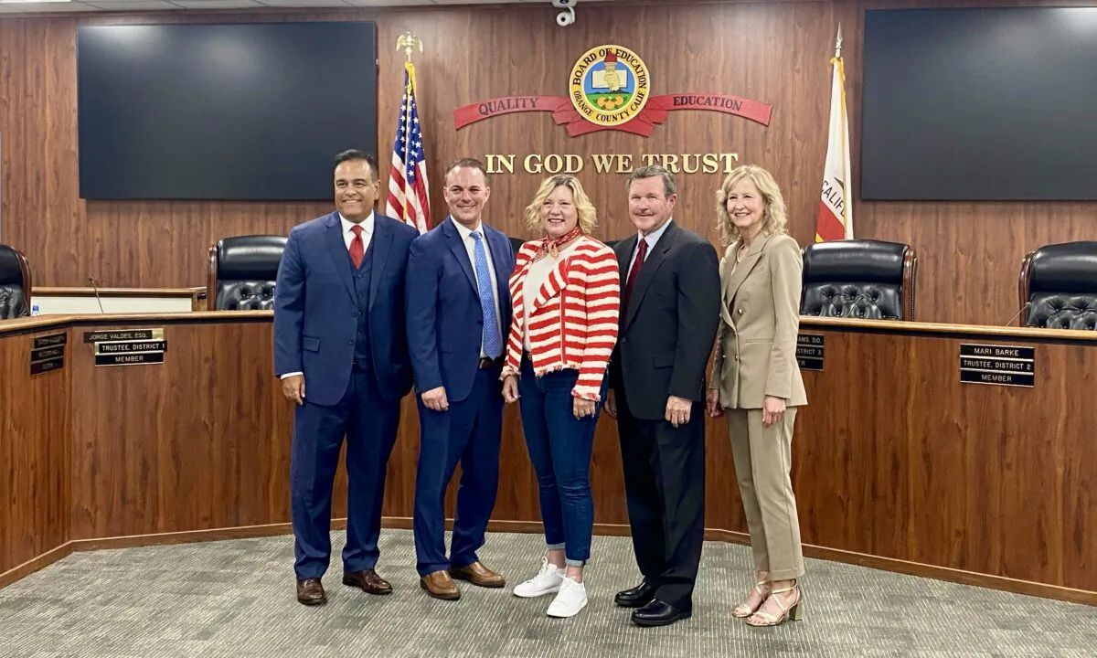 Orange County Board of Education trustees host a charter school forum in Costa Mesa, Calif., on Sept. 20, 2022. (Micaela Ricaforte/The Epoch Times)