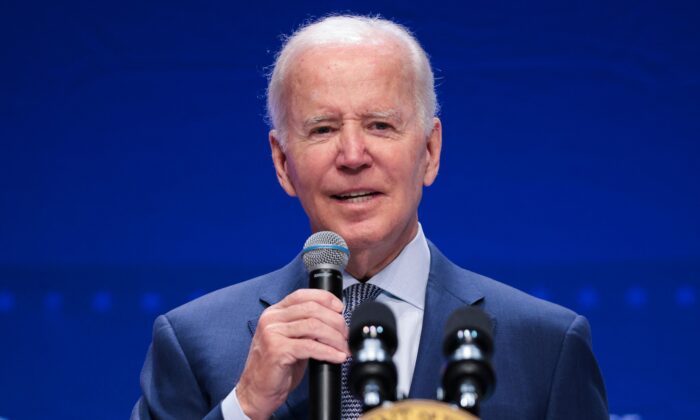 President Joe Biden speaks during the White House Conference on Hunger, Nutrition, and Health at the Ronald Reagan Building in Washington on Sept. 28, 2022. (Oliver Contreras/AFP via Getty Images)