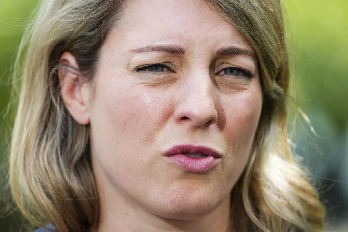 Minister of Foreign Affairs Melanie Joly speaks to media at the United Nations in New York on Sept. 20, 2022. (The Canadian Press/Sean Kilpatrick)