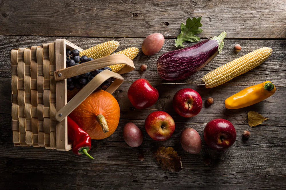 The harvest season means an abundance of colorful produce at the market. (nerudol/Shutterstock)