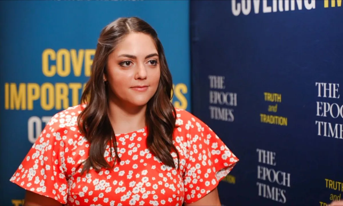 Amber Athey, The Spectator's Washington editor and a senior fellow at the Steamboat Institute, at the National Conservatism Conference in Miami on Sep. 12, 2022. (York Du/The Epoch Times)