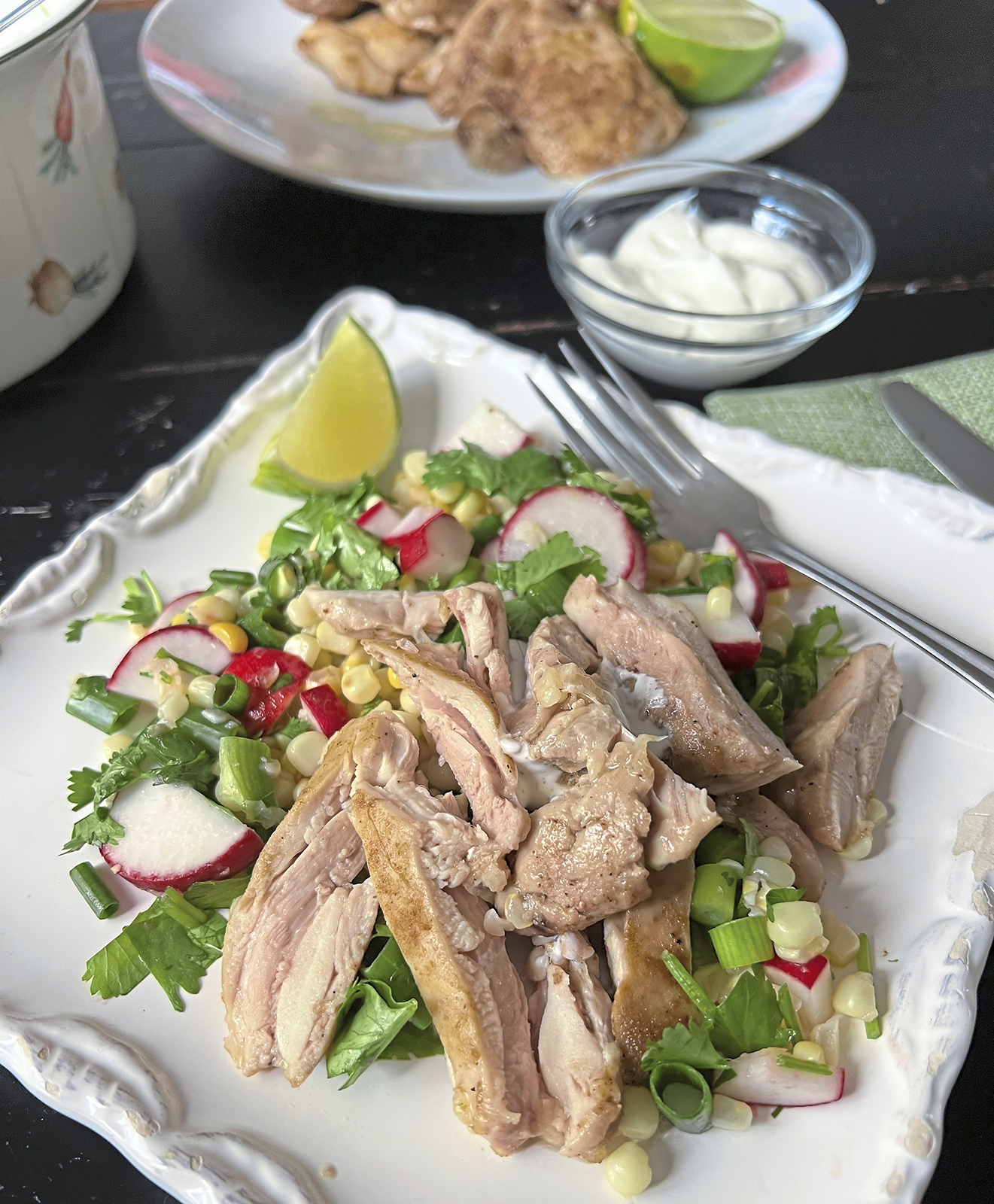Corn Salad With Garlic Chicken, Cayenne and Lime - Vimarsana News