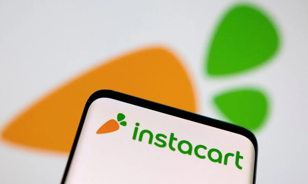 Smartphone with displayed Instacart logo in this illustration taken on March 25, 2022. (Dado Ruvic/Illustration/Reuters)