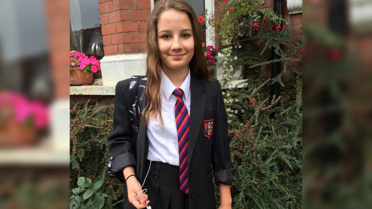 Undated photo of Molly Russell, taken outside her home in Harrow, north west London shortly before her death in November 2017. (Russell family via PA)