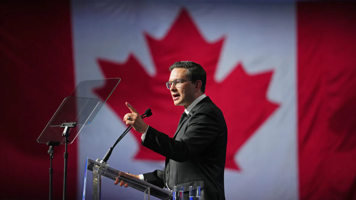 Newly elected Conservative Leader Pierre Poilievre speaks at the Conservative Party of Canada leadership vote, in Ottawa, on Sept. 10, 2022. (Sean Kilpatrick/The Canadian Press)