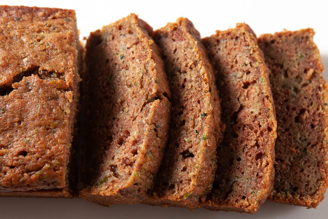 This zucchini bread is extra tender, thanks to an ample amount of zucchini. (Courtesy of Amy Dong)