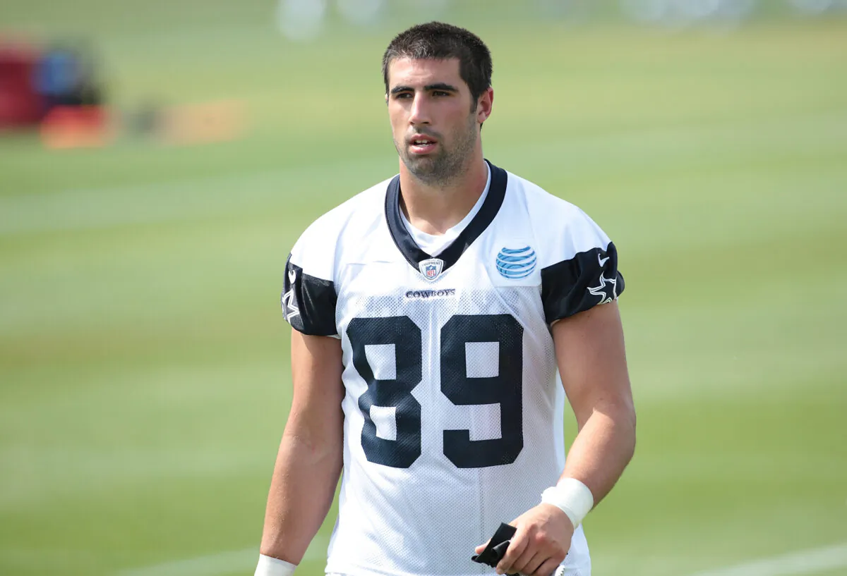 Gavin Escobar #89 walks to the locker room after the afternoon session of the Dallas Cowboys Rookie Minicamp at the Dallas Cowboys Valley Ranch Headquarters in Irving, Texas, on May 10, 2013. (Rick Yeatts/Getty Images)