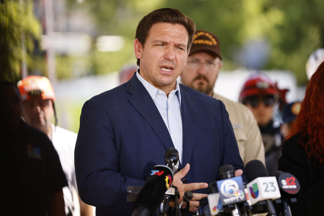Florida Gov. Ron DeSantis in Surfside, Florida, on July 03, 2021. (Michael Reaves/Getty Images)